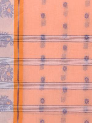 Peach Woven Cotton Saree Without Blouse 5