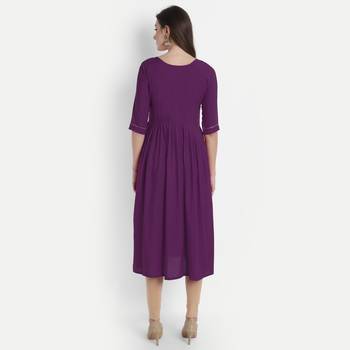 Purple plain viscose kurtas-and-kurtis 4