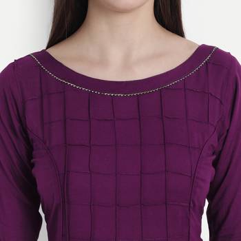 Purple plain viscose kurtas-and-kurtis 5