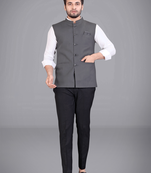 Grey plain poly cotton men-wedding-dresses