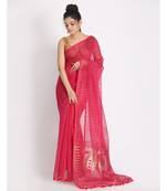 Rani Pink Cotton Silk Jamdani Saree Without Blouse