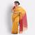 Yellow Cotton Blend Handloom Saree