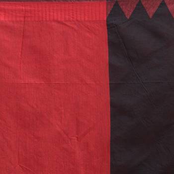Black Cotton Blend Handloom Saree 4