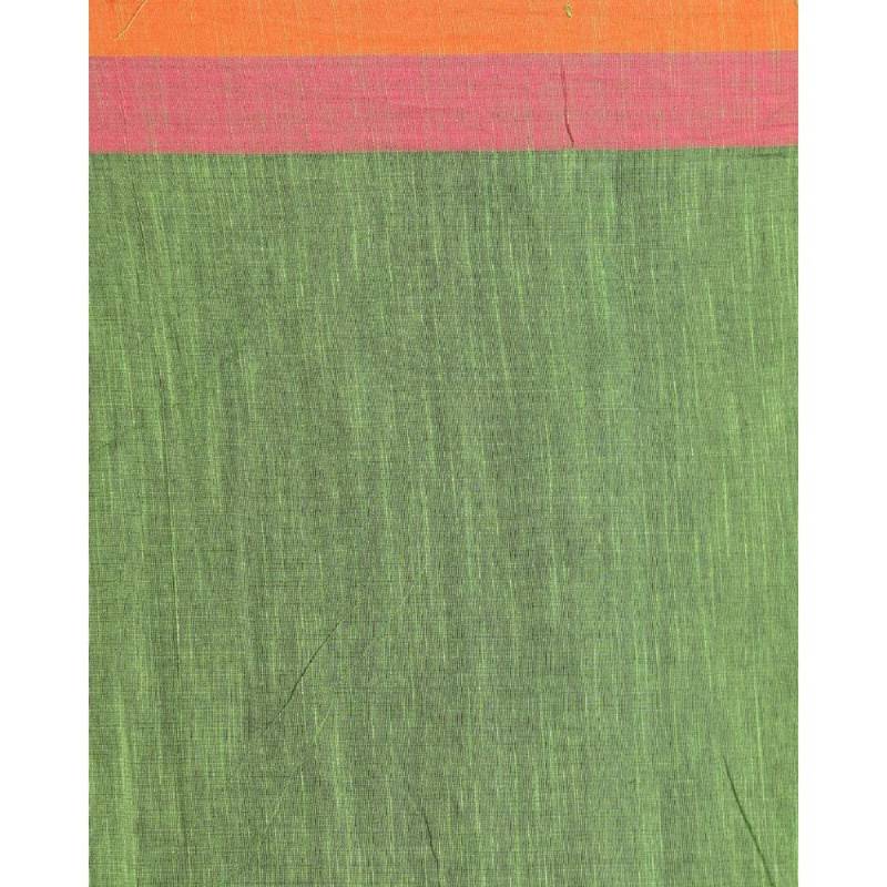 Handspun Cotton Green Handloom Begampuri Saree