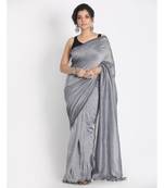 Handspun Cotton Silver Grey Handloom Saree