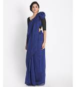 Handspun Cotton Blue Handloom Saree
