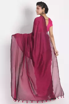 Handspun Cotton Pink Handloom Saree