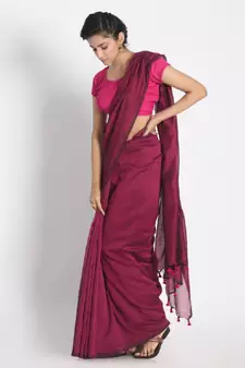 Handspun Cotton Pink Handloom Saree