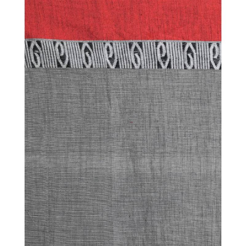 Handspun Cotton Grey Handloom Begampuri Saree