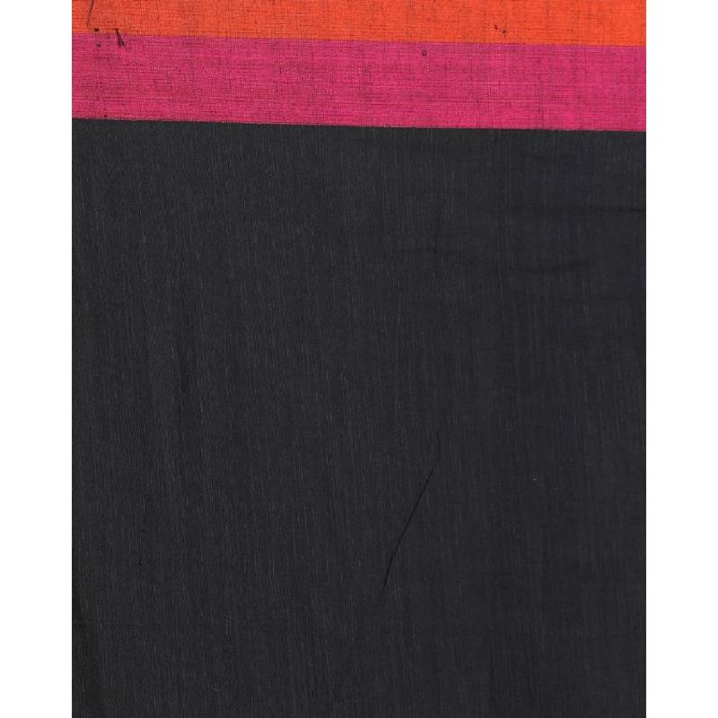 Handspun Cotton Black Handloom Begampuri Saree