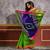 Green Cotton Blend Handloom Saree
