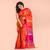 Orange Cotton Blend Handloom Saree