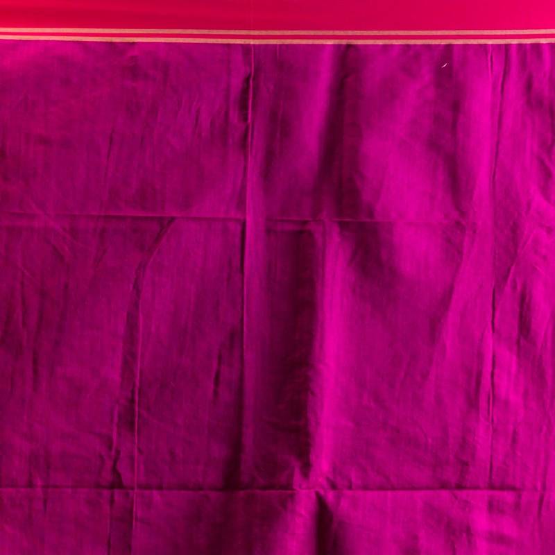 Orange Cotton Blend Handloom Saree
