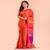 Orange Cotton Blend Handloom Saree