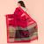Red Cotton Blend Handloom Saree