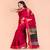 Red Cotton Blend Handloom Saree