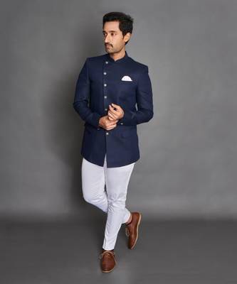 Navy Blue Bandhgala Set 1
