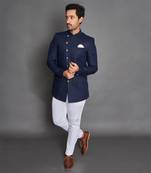 Navy Blue Bandhgala Set