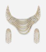 Rhodium Plated American Diamond Necklace Set