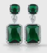 Rhodium Plated American Diamond Earrings