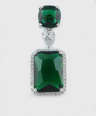 Rhodium Plated American Diamond Earrings 3