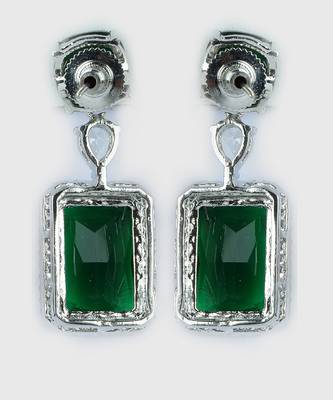 Rhodium Plated American Diamond Earrings 5