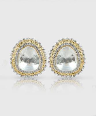 Gold Plated Kundan Stud Earring 1
