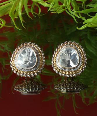 Gold Plated Kundan Stud Earring 4