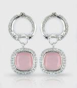 Rhodium Plated American Diamond Earrings