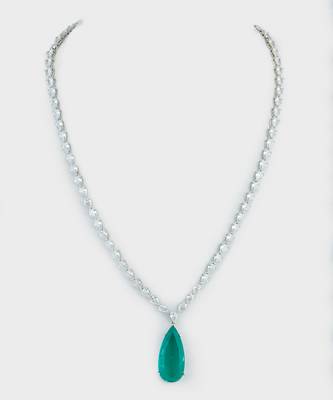 Rhodium Plated American Diamond Necklace Set 1