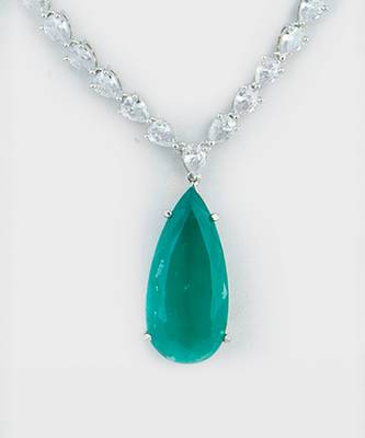 Rhodium Plated American Diamond Necklace Set 2