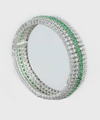 Rhodium Plated American Diamond Bangle Set 1
