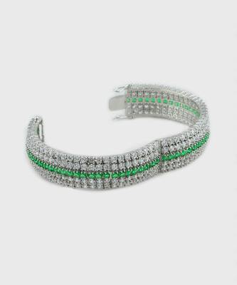 Rhodium Plated American Diamond Bangle Set 3