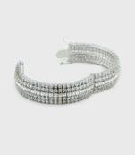 Rhodium Plated American Diamond Bangle Set