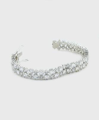 Rhodium Plated American Diamond Bangle Set 1