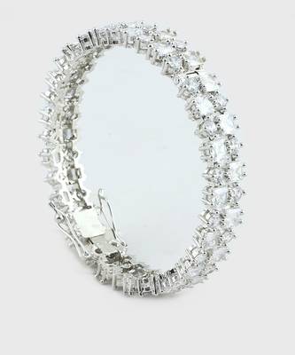 Rhodium Plated American Diamond Bangle Set 4