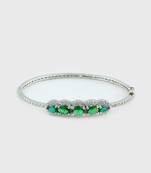 Rhodium Plated American Diamond Bangle Set