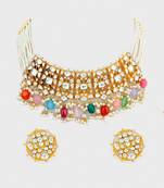 Gold Plated Kundan Necklace Set
