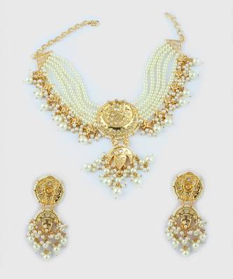 Gold Plated Kundan Necklace Set 7