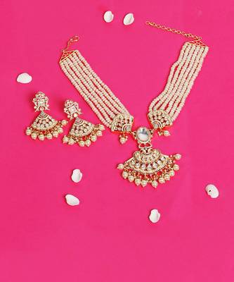 Gold Plated Kundan Necklace Set 1