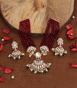 Gold Plated Kundan Necklace Set