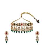 Gold Plated Kundan Choker Necklace Set