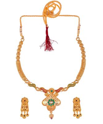 Gold Plated Jadau Necklace Set 2