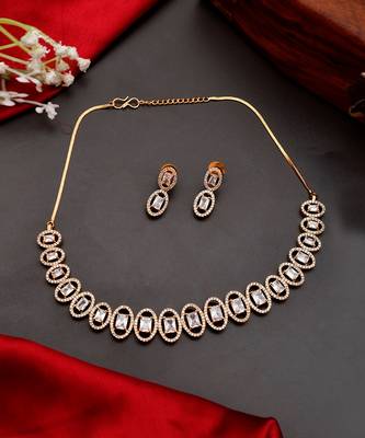 Gold Plated And Stone Studded Beaded Necklace Set 4
