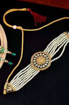 Gold Plated Pearl Beaded Choker Set