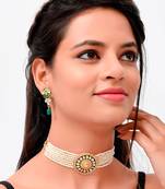 Gold Plated Pearl Beaded Choker Set