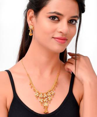Gold Plated Ghungroo Beads Necklace Set 1