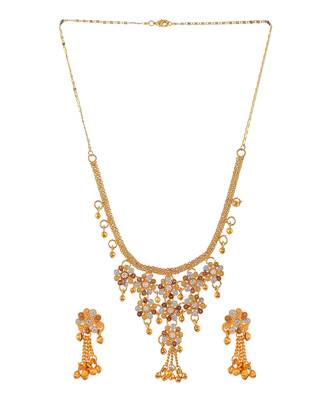 Gold Plated Ghungroo Beads Necklace Set 3