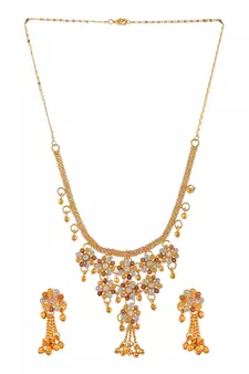 Gold Plated Ghungroo Beads Necklace Set