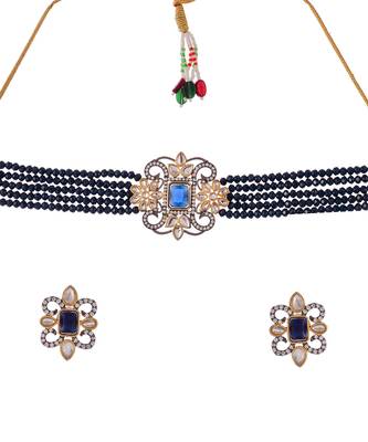 Gold Plated And Stone Studded Handcrafted Choker Set 3